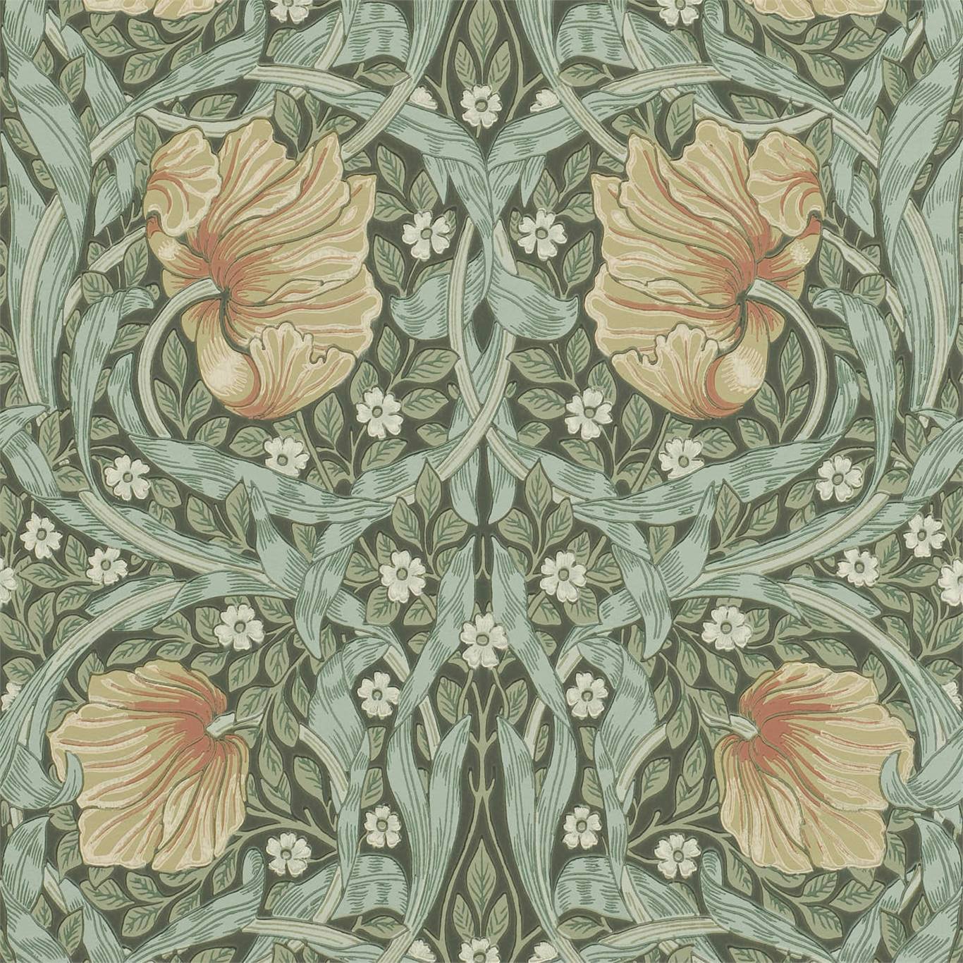 Pabertapeet_William Morris_Pimpernel_Bayleaf/manilla